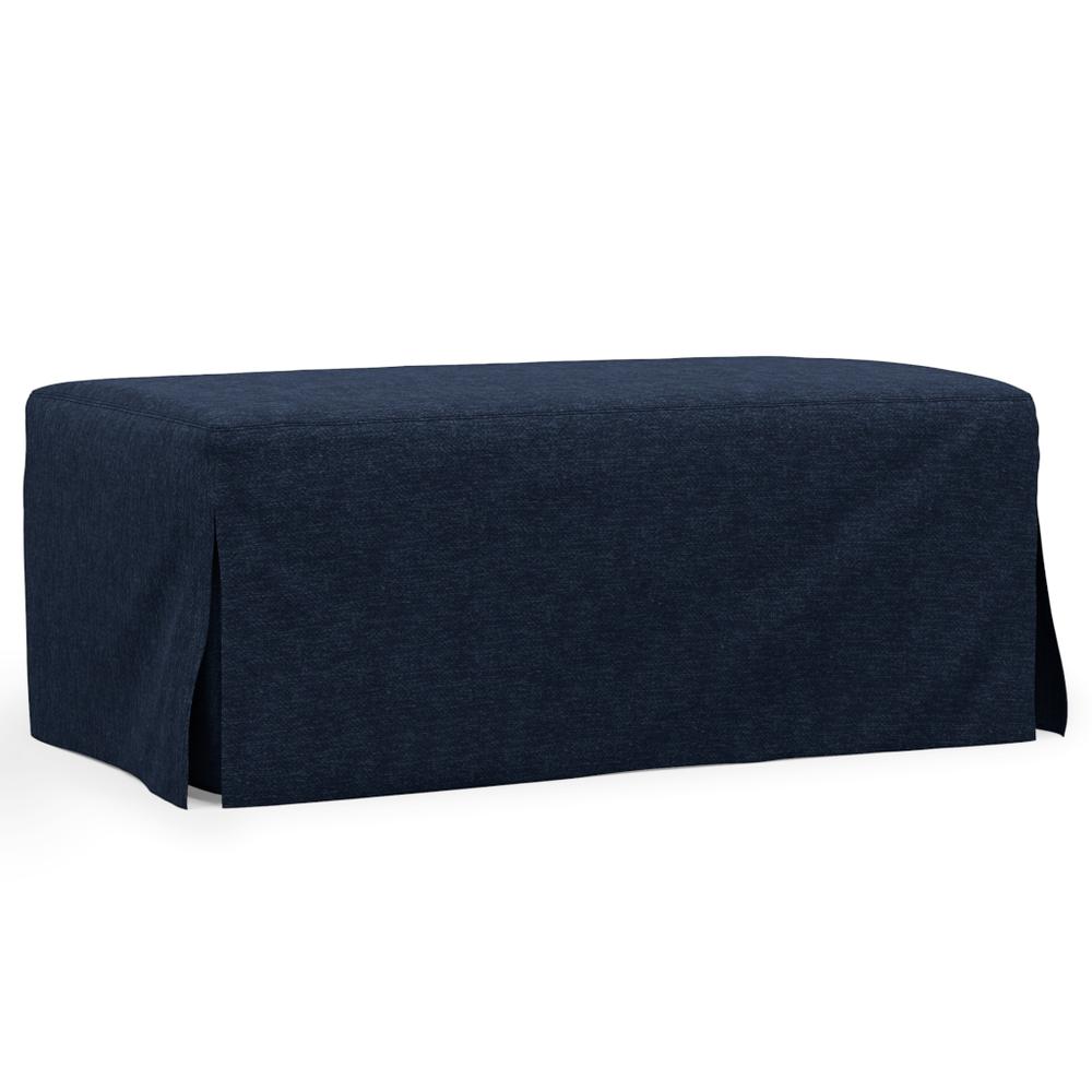 Newport Slipcovered 44" Wide Ottoman. Picture 3