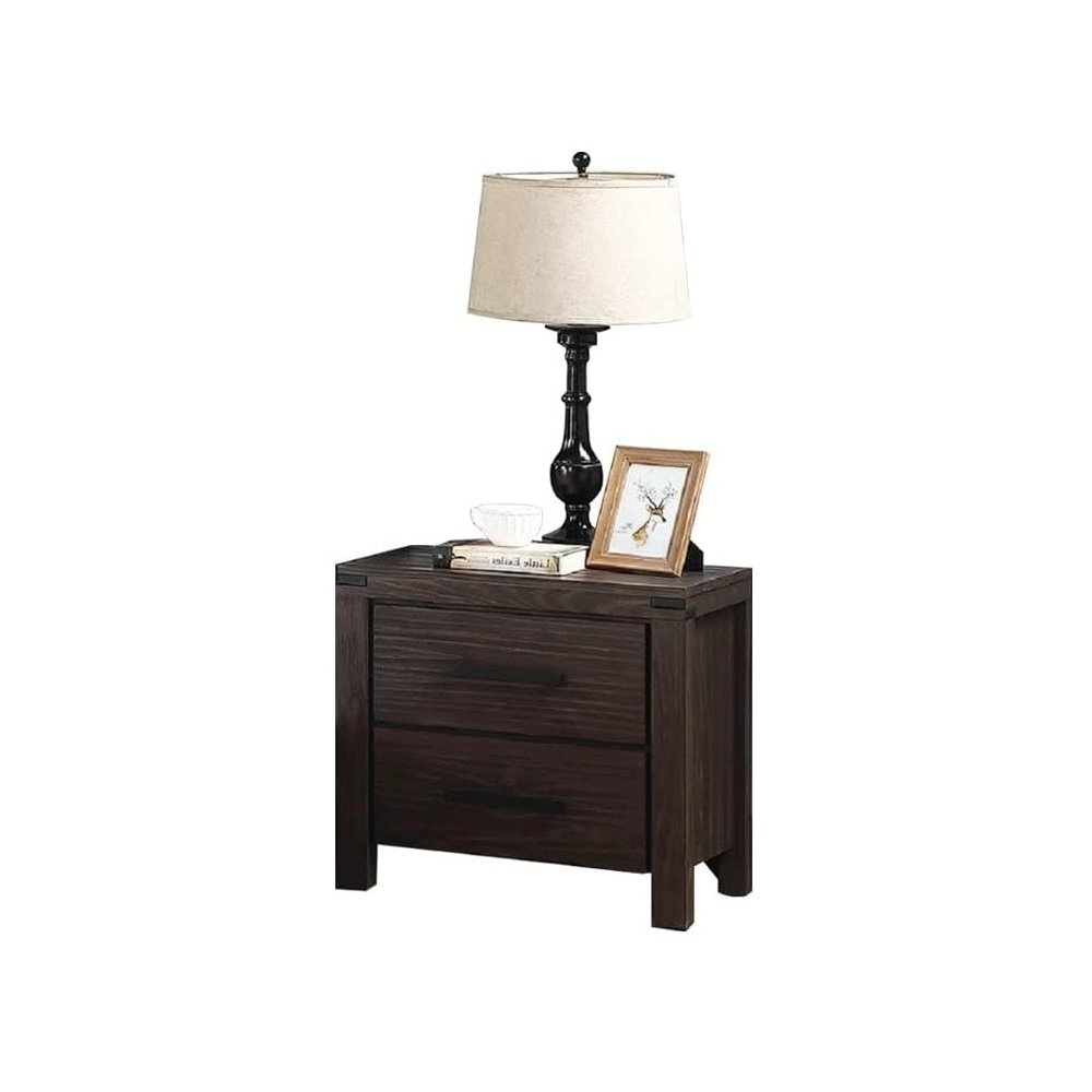 2 Drawers Nightstand In Dark Grey. Picture 1