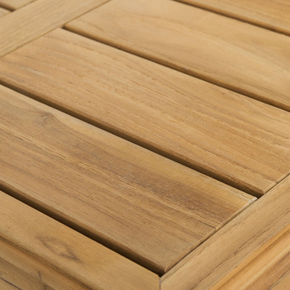 Couture Montford Contemporary Teak Coffee Table, Natural Teak. Picture 5