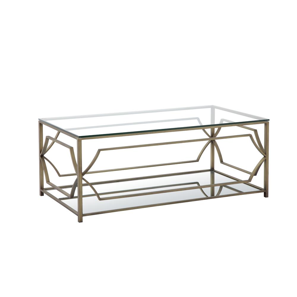Edward Rectangular Coffee Table Brass. Picture 1