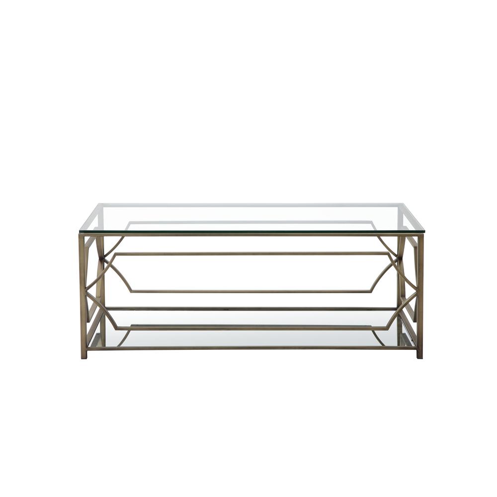 Edward Rectangular Coffee Table Brass. Picture 2