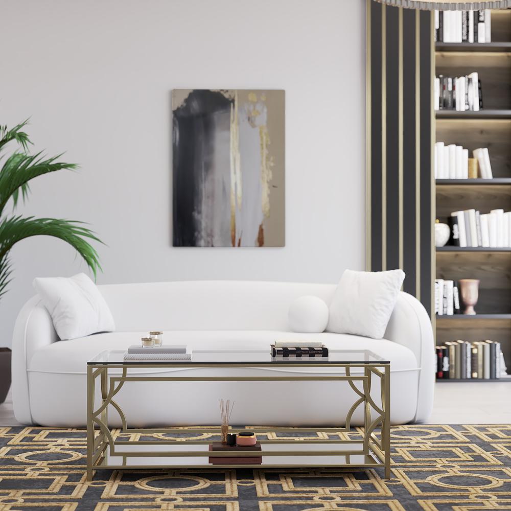 Edward Rectangular Coffee Table Brass. Picture 5
