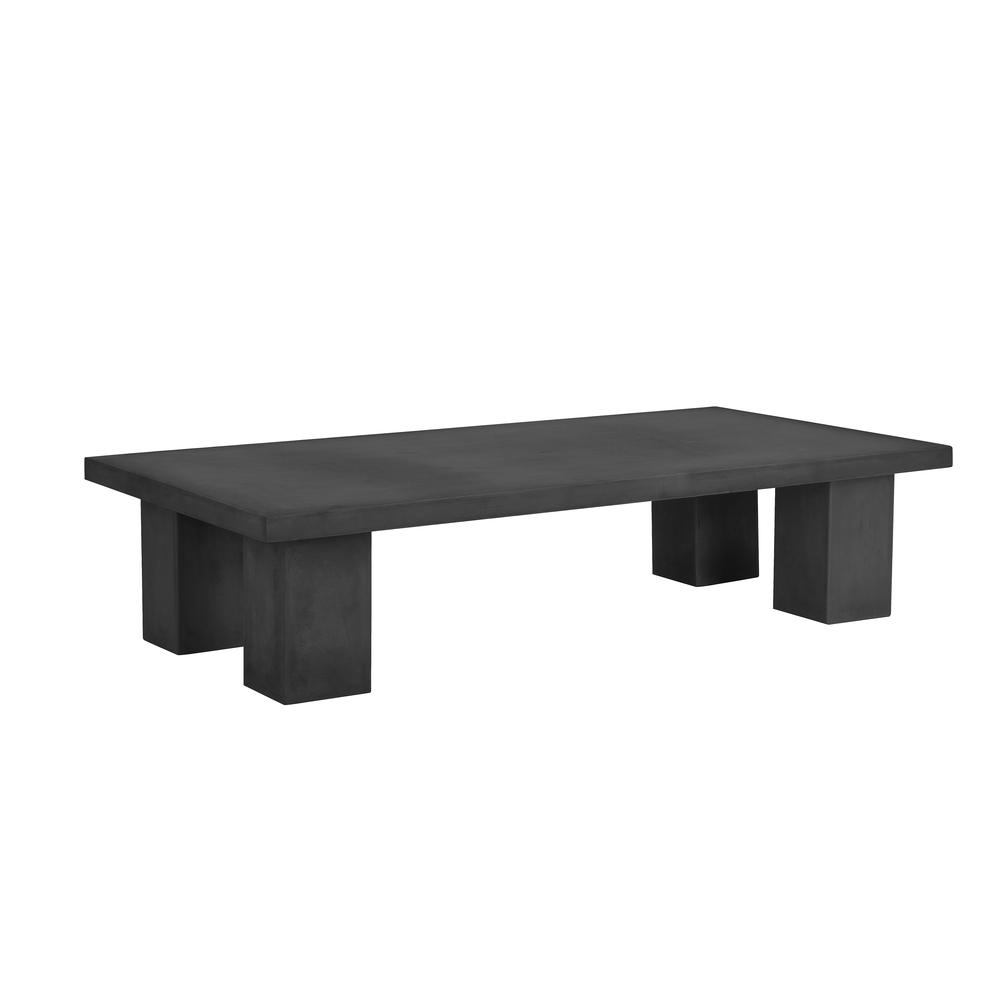 Ella Rectangle Coffee Table Large In Black Concrete. Picture 1