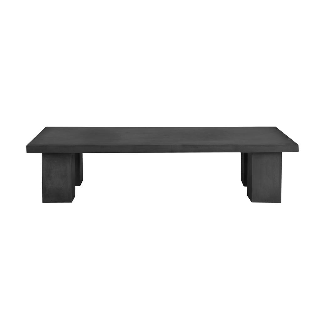 Ella Rectangle Coffee Table Large In Black Concrete. Picture 2