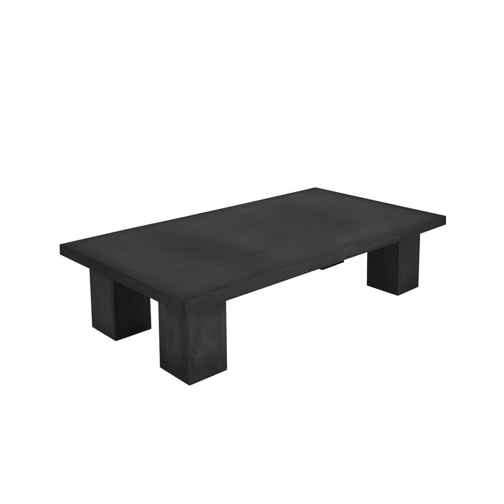 Ella Rectangle Coffee Table Large In Black Concrete. Picture 4