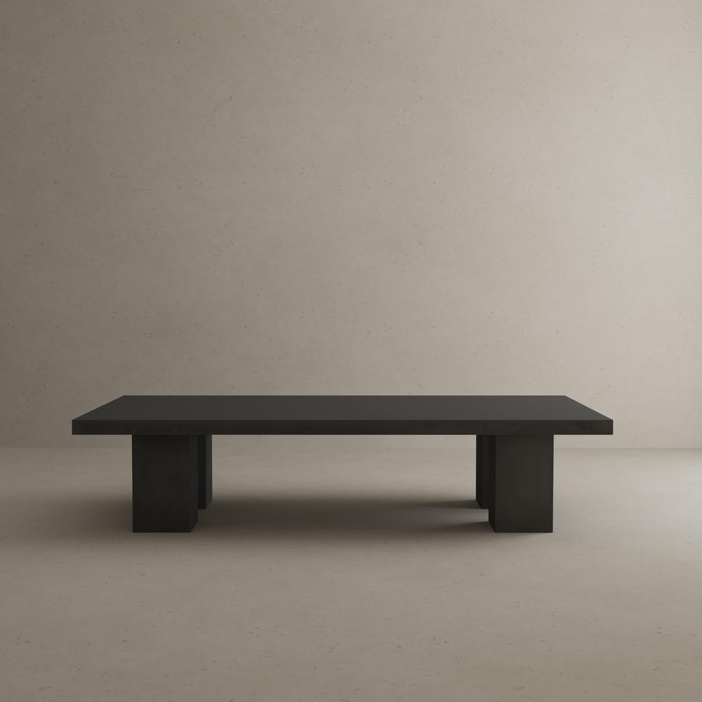 Ella Rectangle Coffee Table Large In Black Concrete. Picture 6