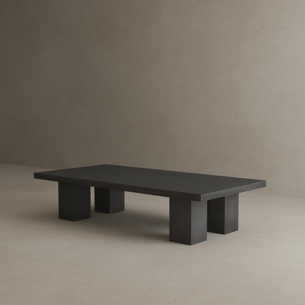 Ella Rectangle Coffee Table Large In Black Concrete. Picture 7