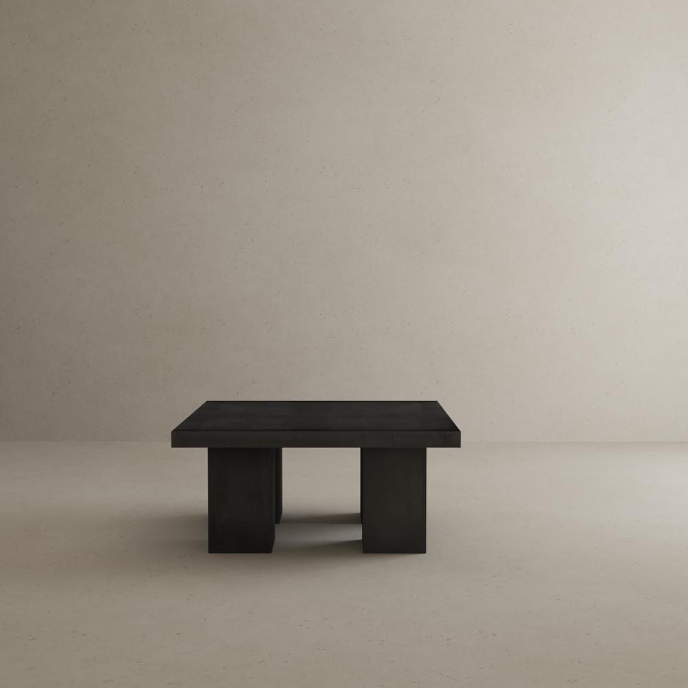 Ella Square Coffee Table Small In Black Concrete. Picture 5