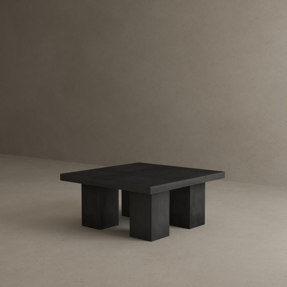 Ella Square Coffee Table Small In Black Concrete. Picture 6