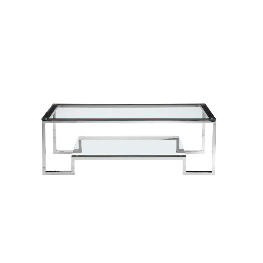 Laurence Coffee Table Long High Polish Steel. Picture 2