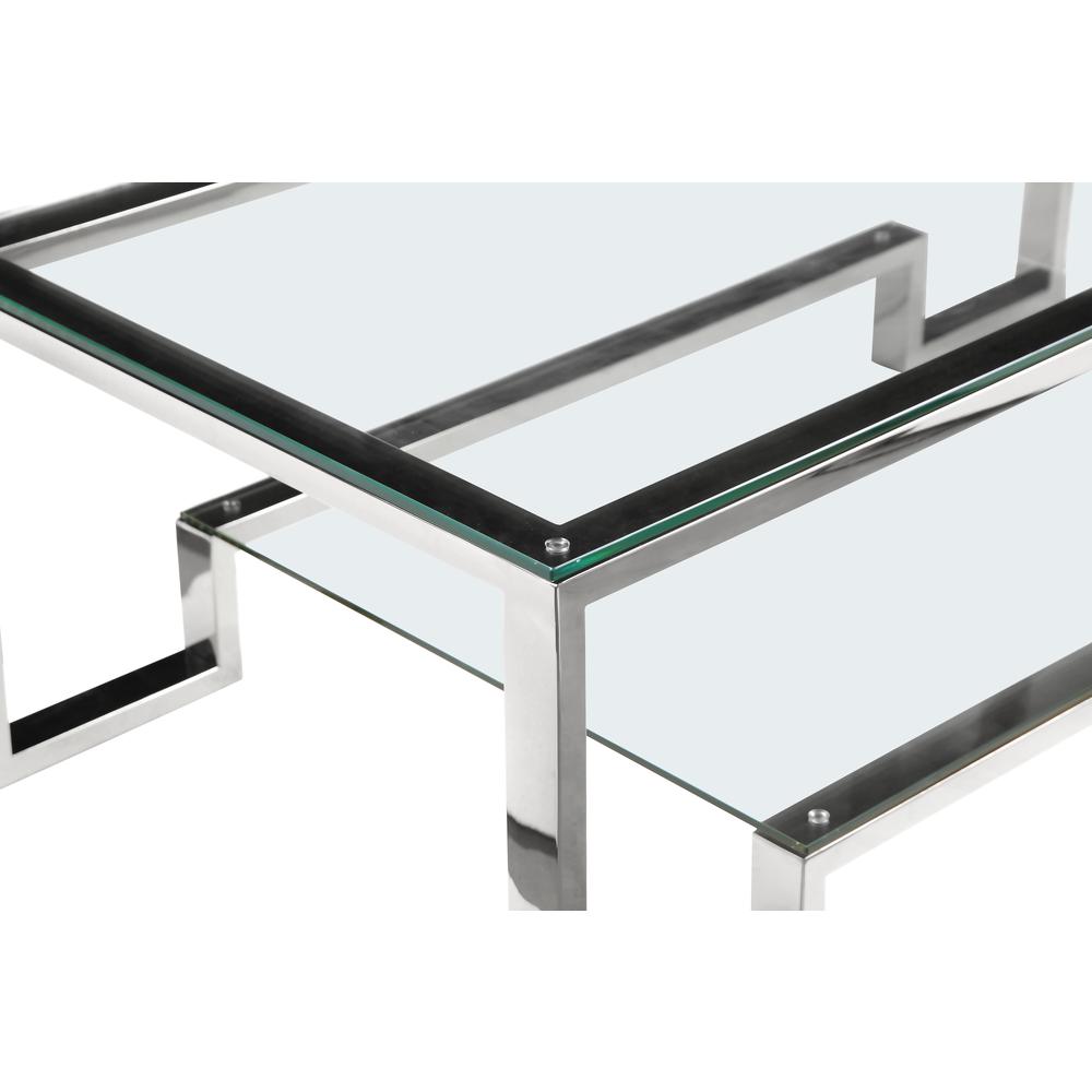 Laurence Coffee Table Long High Polish Steel. Picture 4