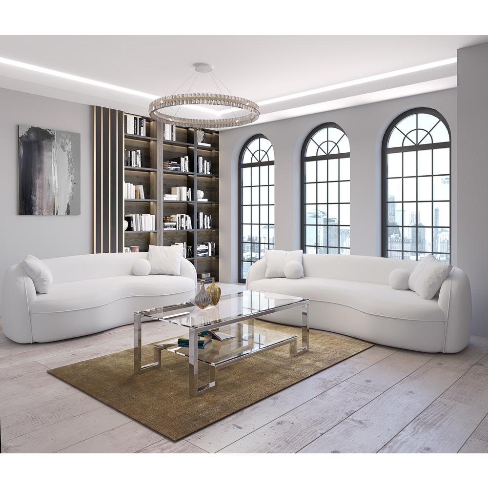 Laurence Coffee Table Long High Polish Steel. Picture 6