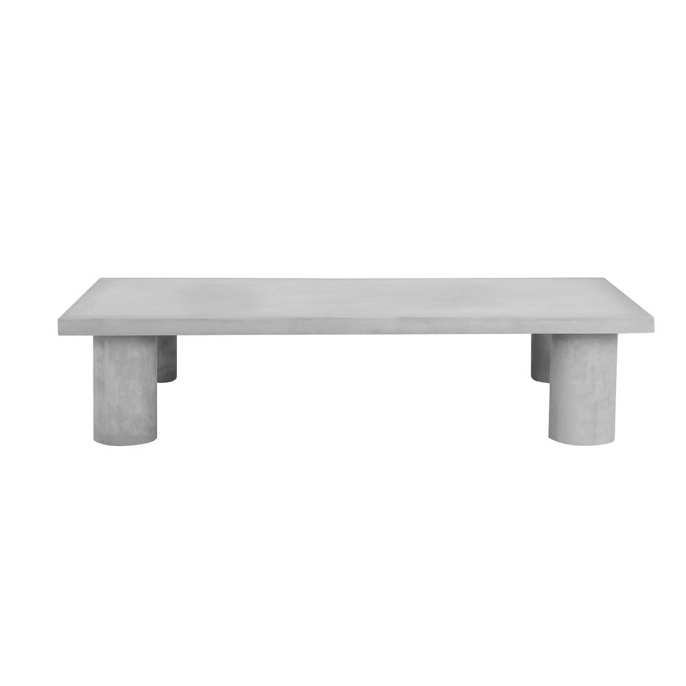 Nat Rectangle Coffee Table Large In Light Gray Concrete. Picture 2