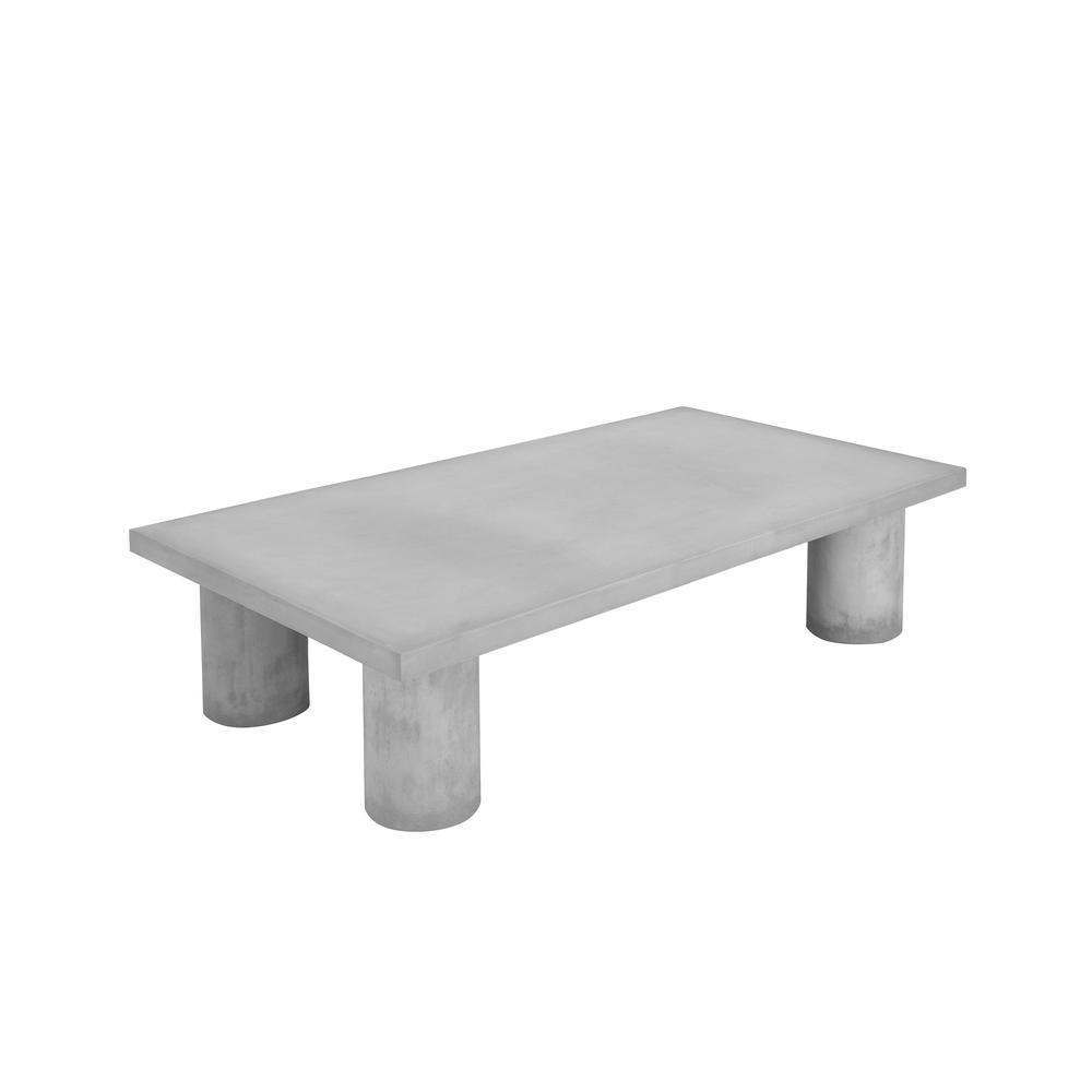 Nat Rectangle Coffee Table Large In Light Gray Concrete. Picture 3