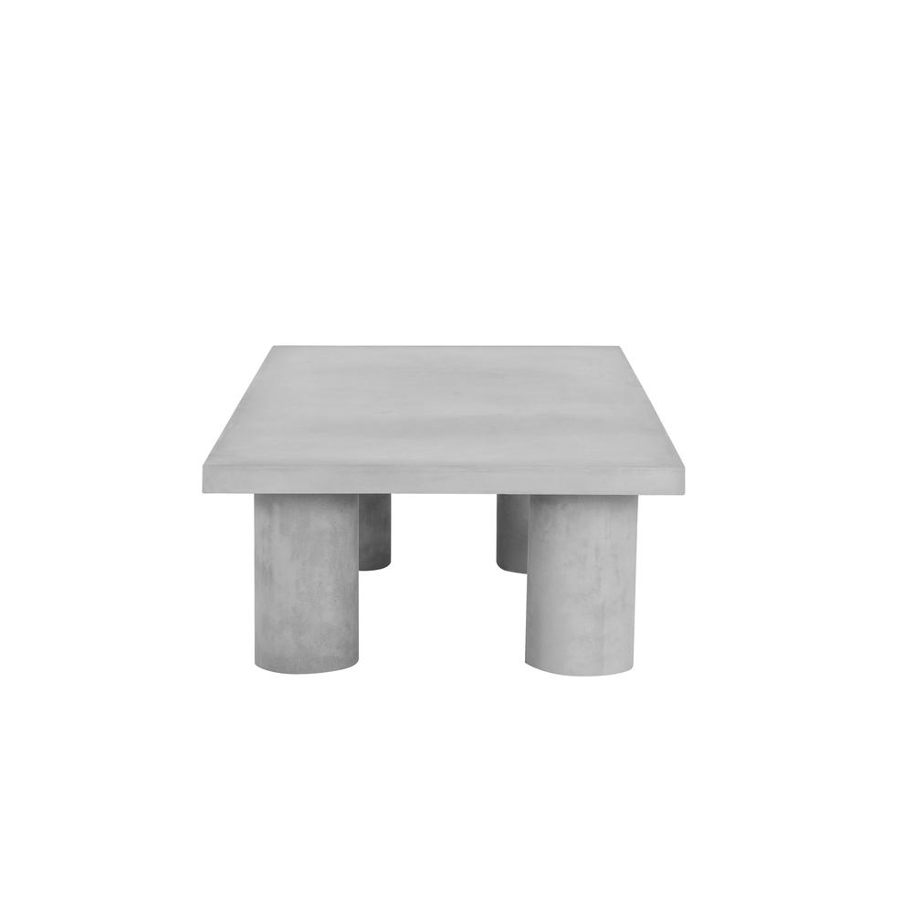 Nat Rectangle Coffee Table Large In Light Gray Concrete. Picture 4