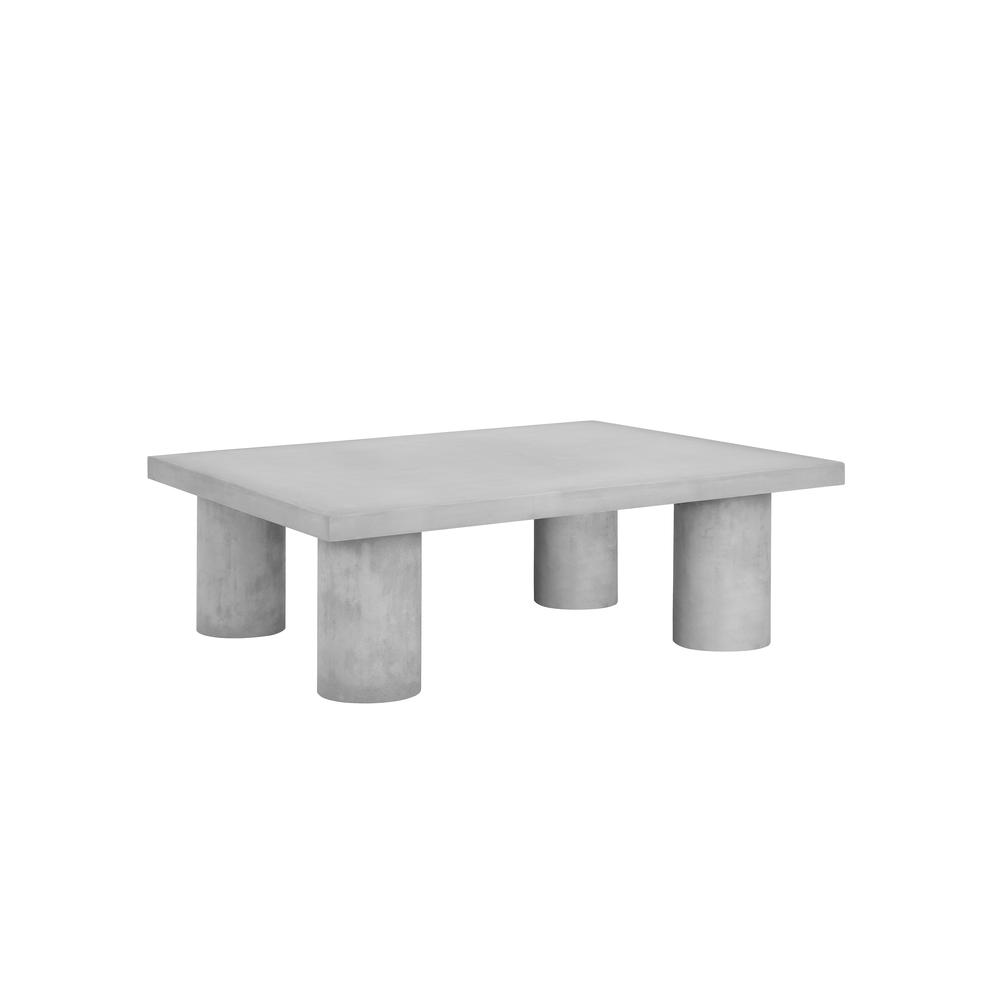 Nat Rectangle Coffee Table Medium In Light Gray Concrete. Picture 1