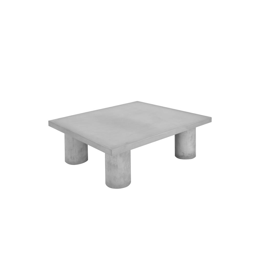 Nat Rectangle Coffee Table Medium In Light Gray Concrete. Picture 3