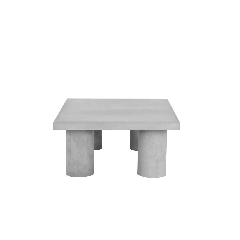 Nat Rectangle Coffee Table Medium In Light Gray Concrete. Picture 4