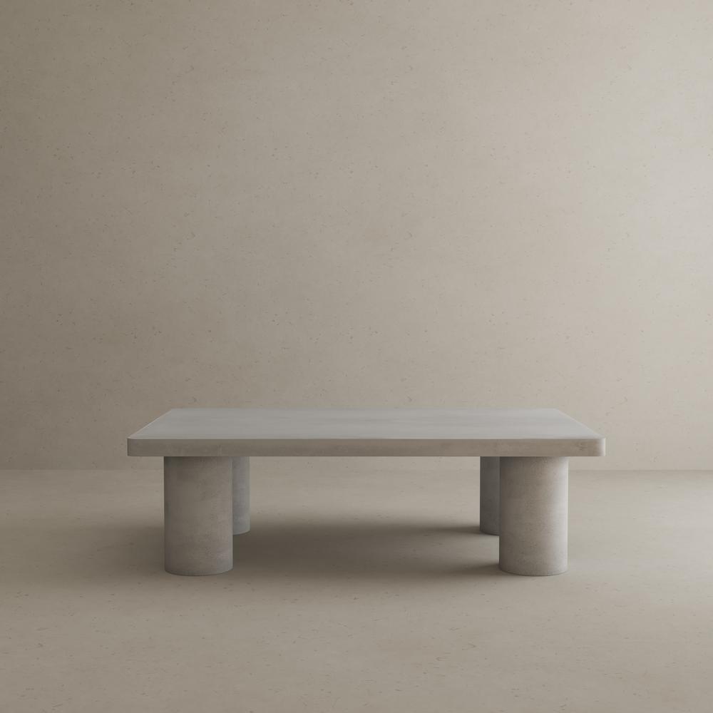 Nat Rectangle Coffee Table Medium In Light Gray Concrete. Picture 5