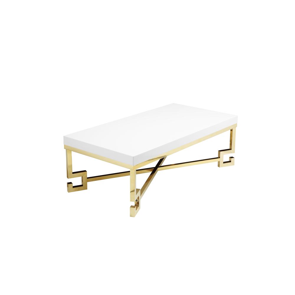 Sophia Coffee Table In White Lacquer And Gold. Picture 3