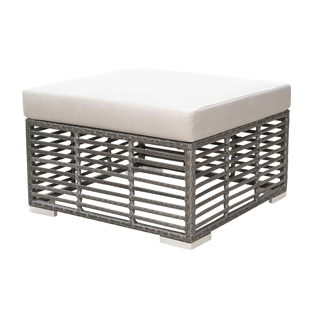 Panama Jack Graphite Square Ottoman with Cushion. Picture 2