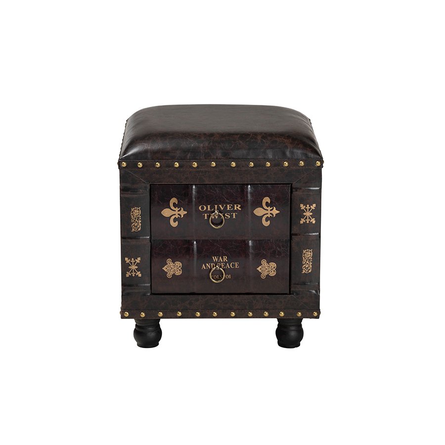 Leather Upholstered Wood Storage Ottoman. Picture 20