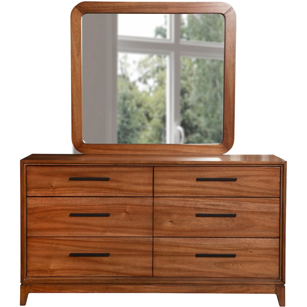 Modern Contemporary Nova Mirror, Honey Maple. Picture 2