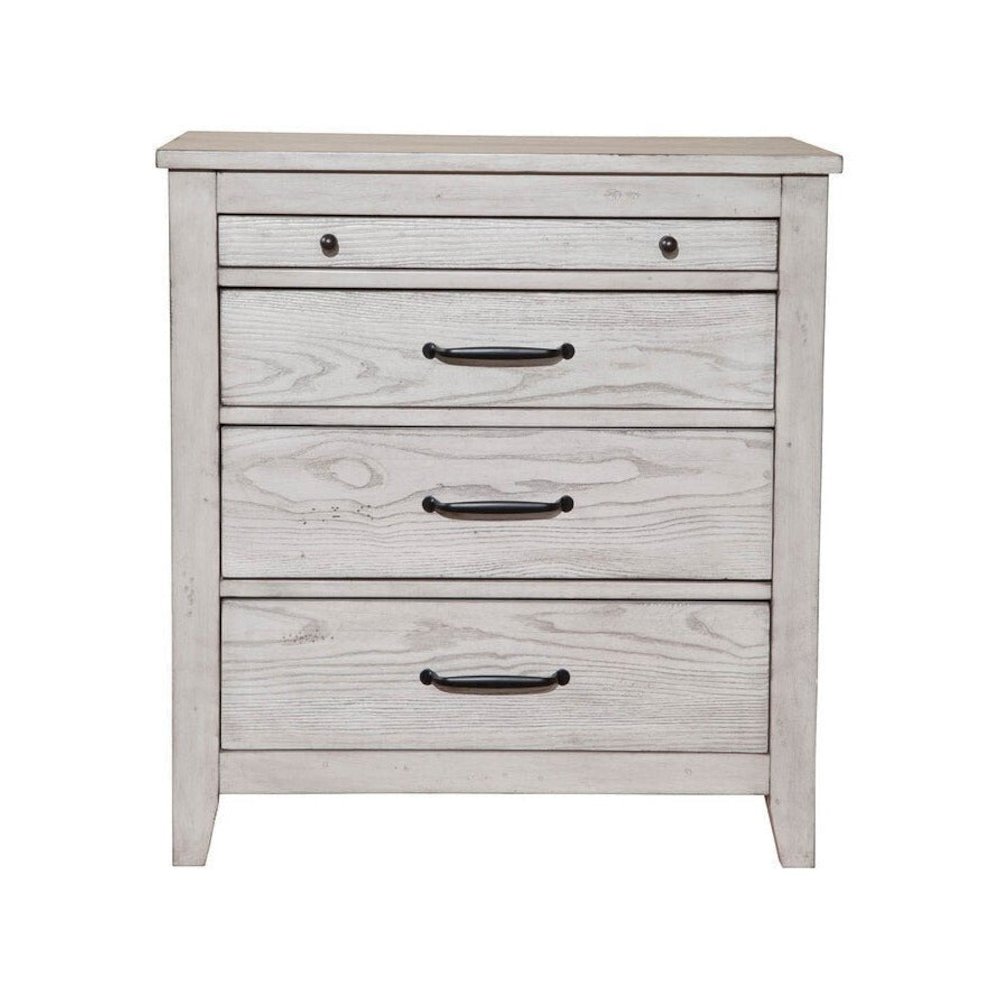 Traditional Aria 3 Drawer Nightstand, Gray. Picture 1
