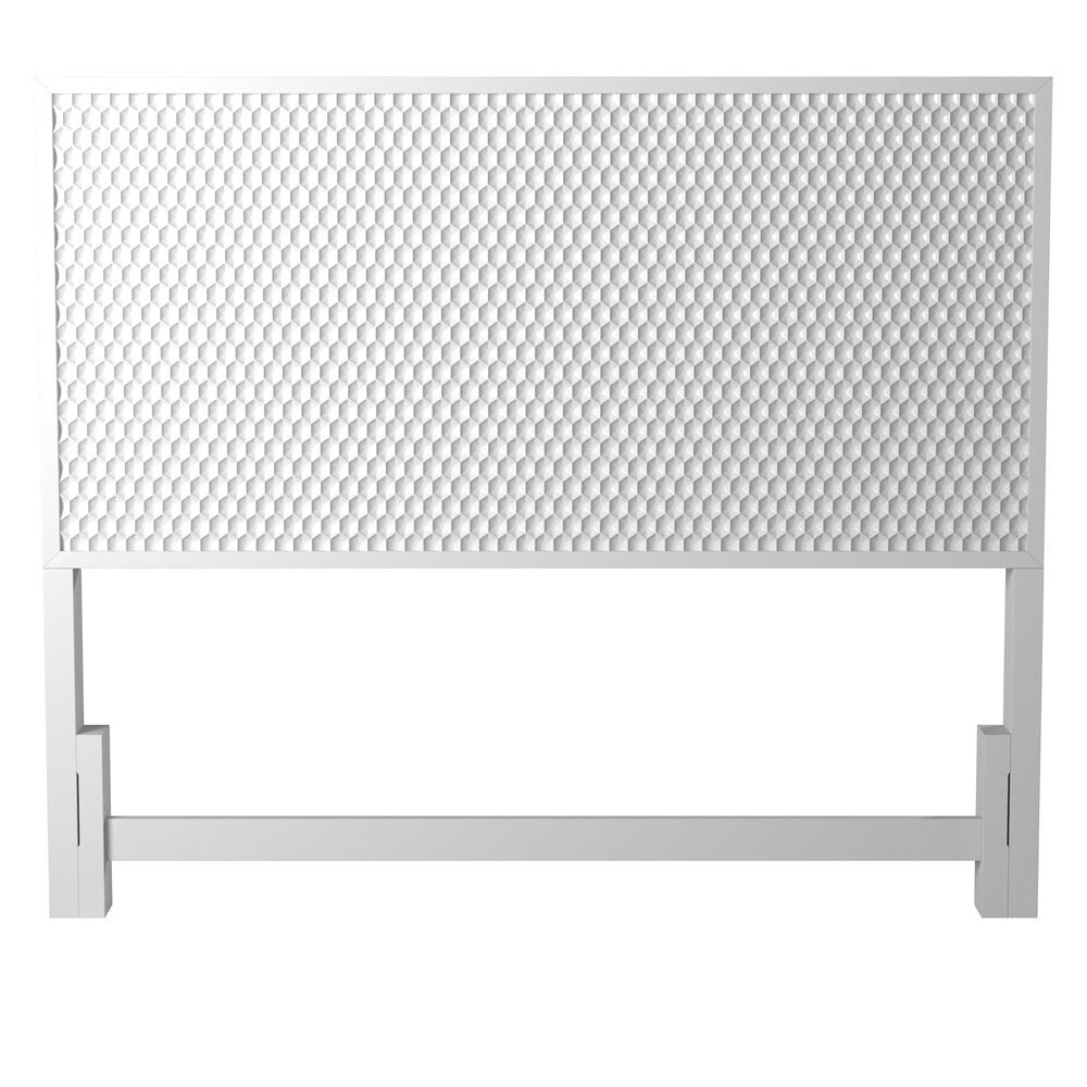 Contemporary White Pearl California King Headboard, White. Picture 1
