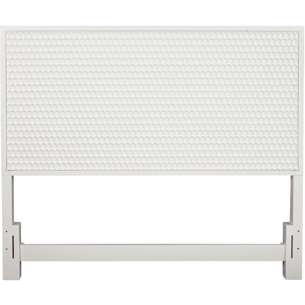 Contemporary White Pearl California King Headboard, White. Picture 6