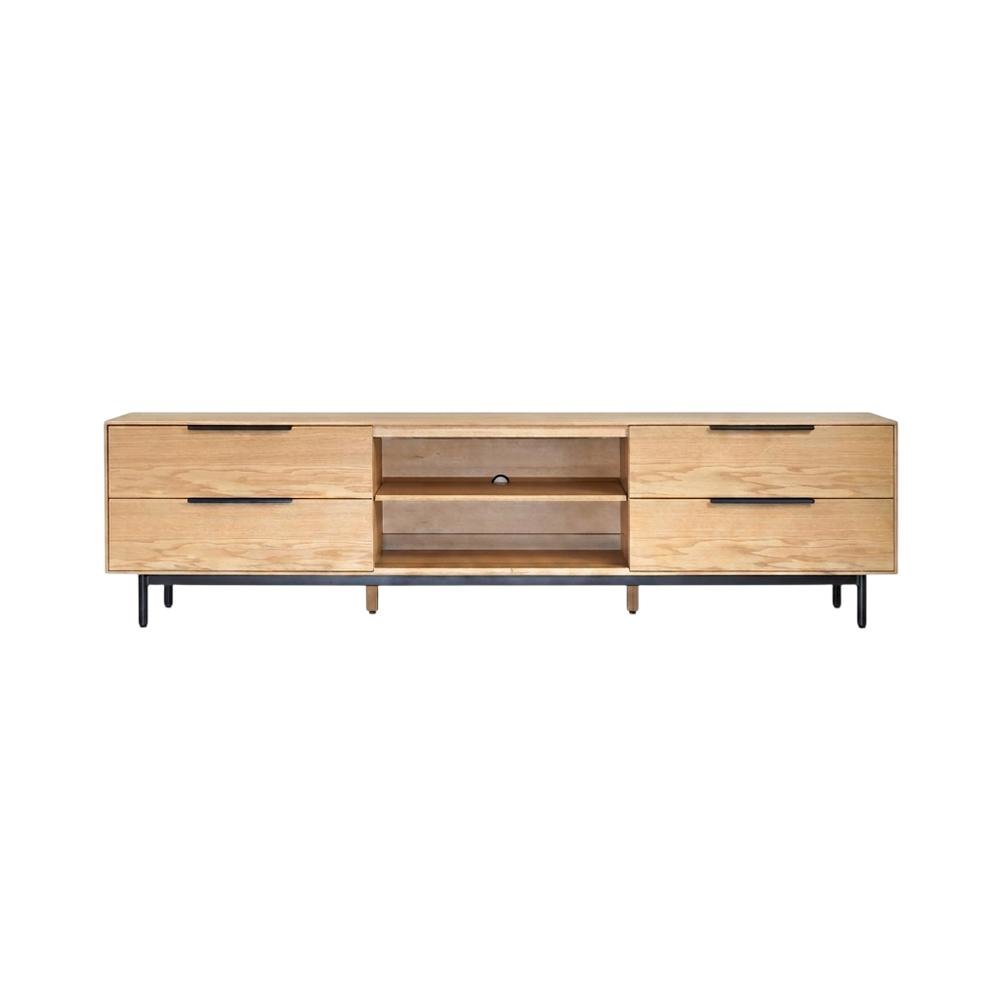 Light Oak Modern TV Console with Sleek Design and Ample Storage. Picture 4