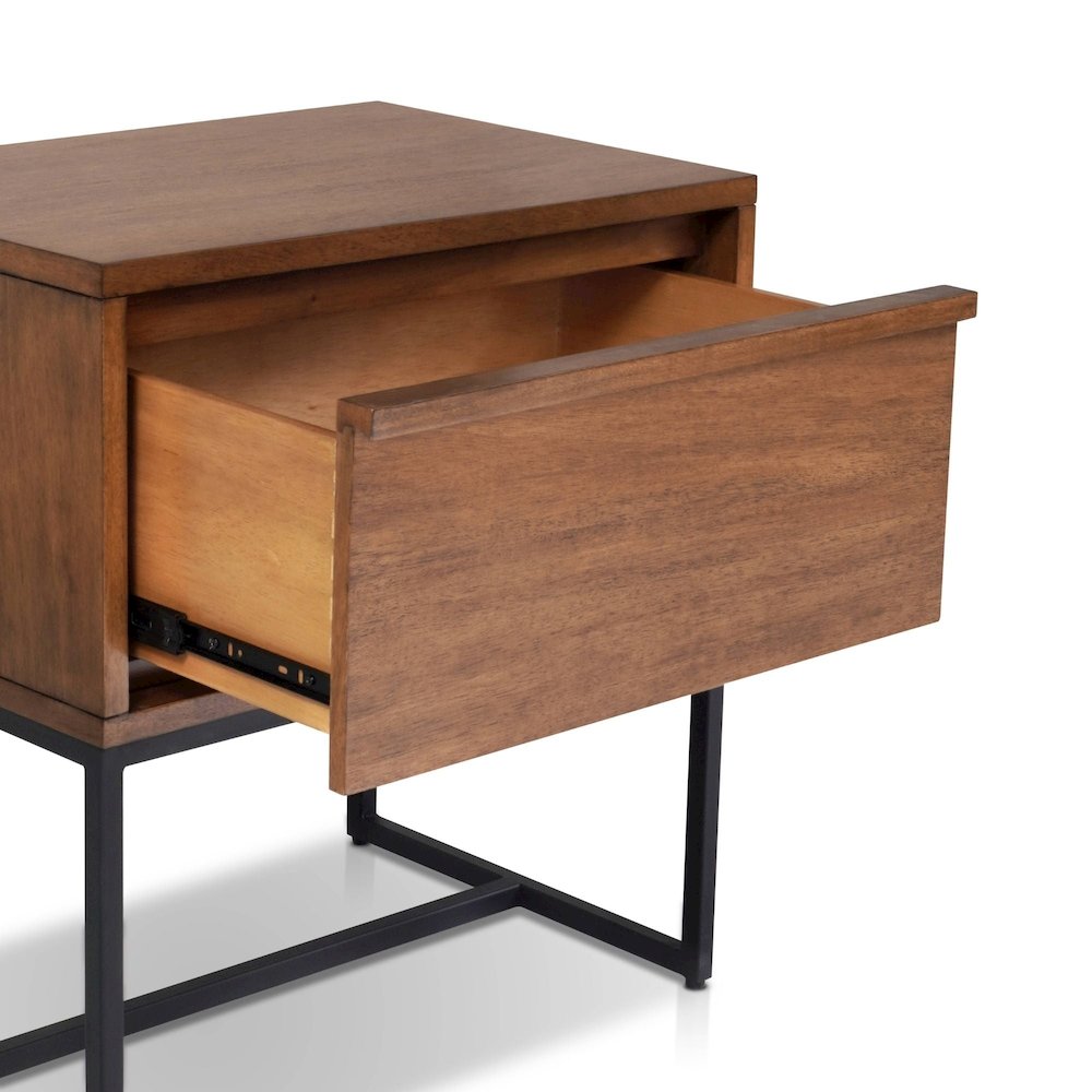 Industrial Levi Nightstand, Teak Brown. Picture 5