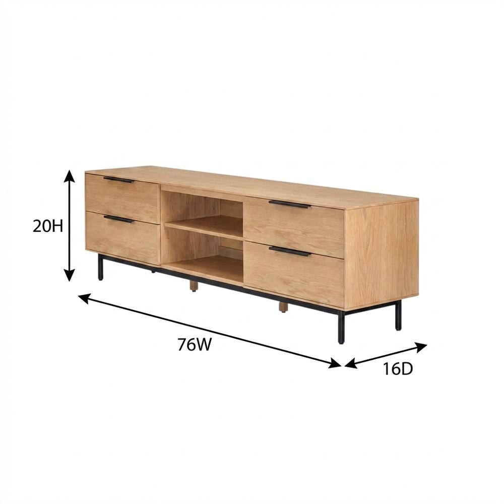 Light Oak Modern TV Console with Sleek Design and Ample Storage. Picture 7
