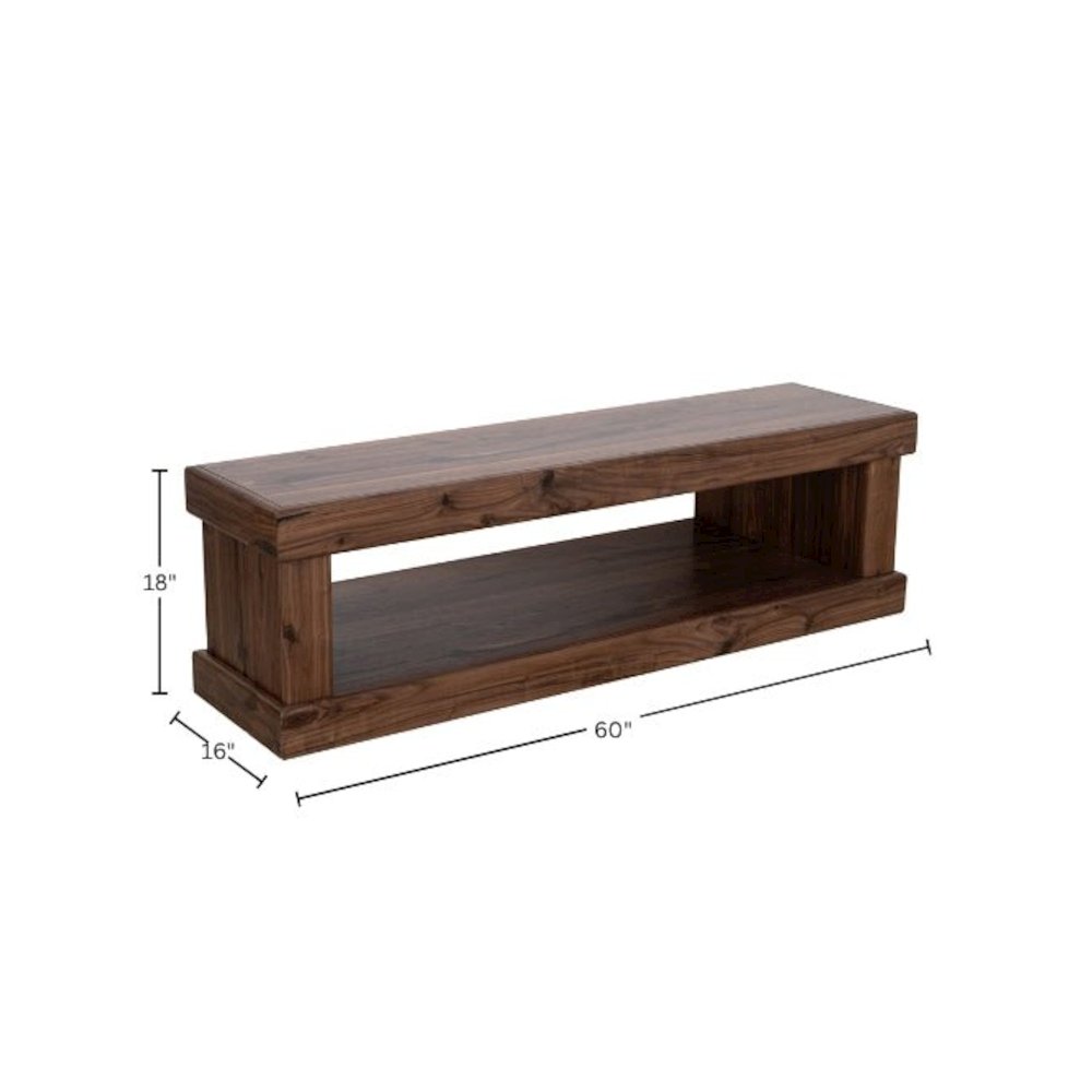 Rustic Modern Sequoia Entry Bench, Walnut. Picture 5
