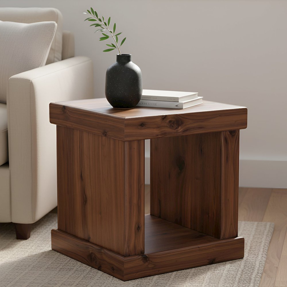 Rustic Modern Sequoia End Table, Walnut. Picture 2