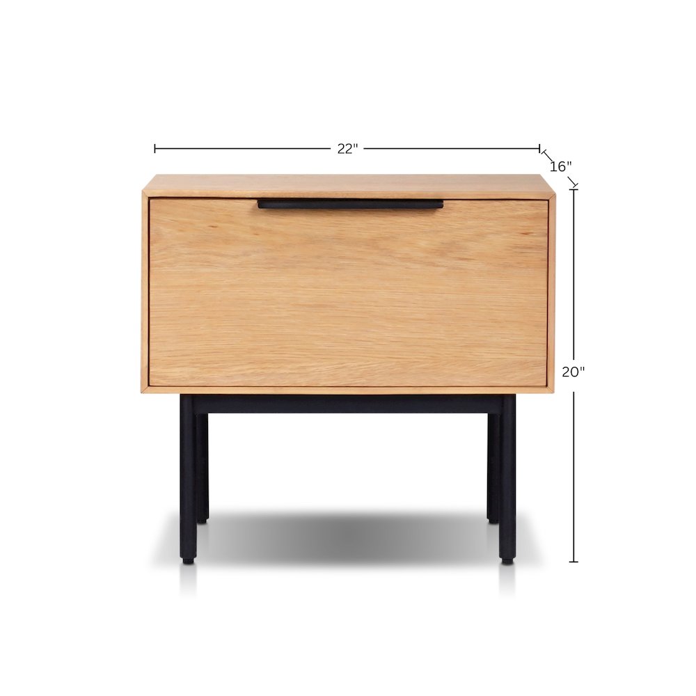 Modern Akira Nightstand, Light Oak. Picture 6