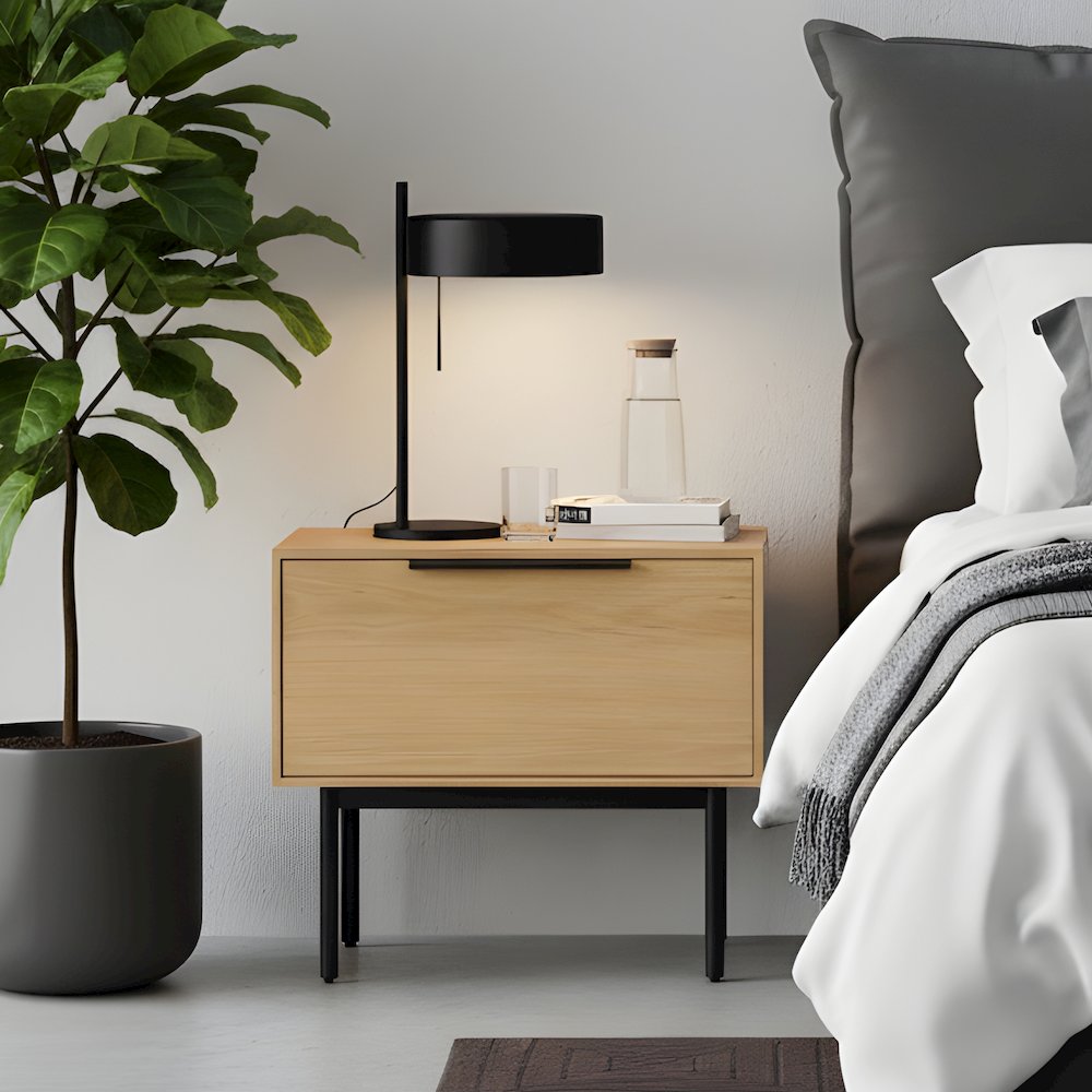 Modern Akira Nightstand, Light Oak. Picture 7