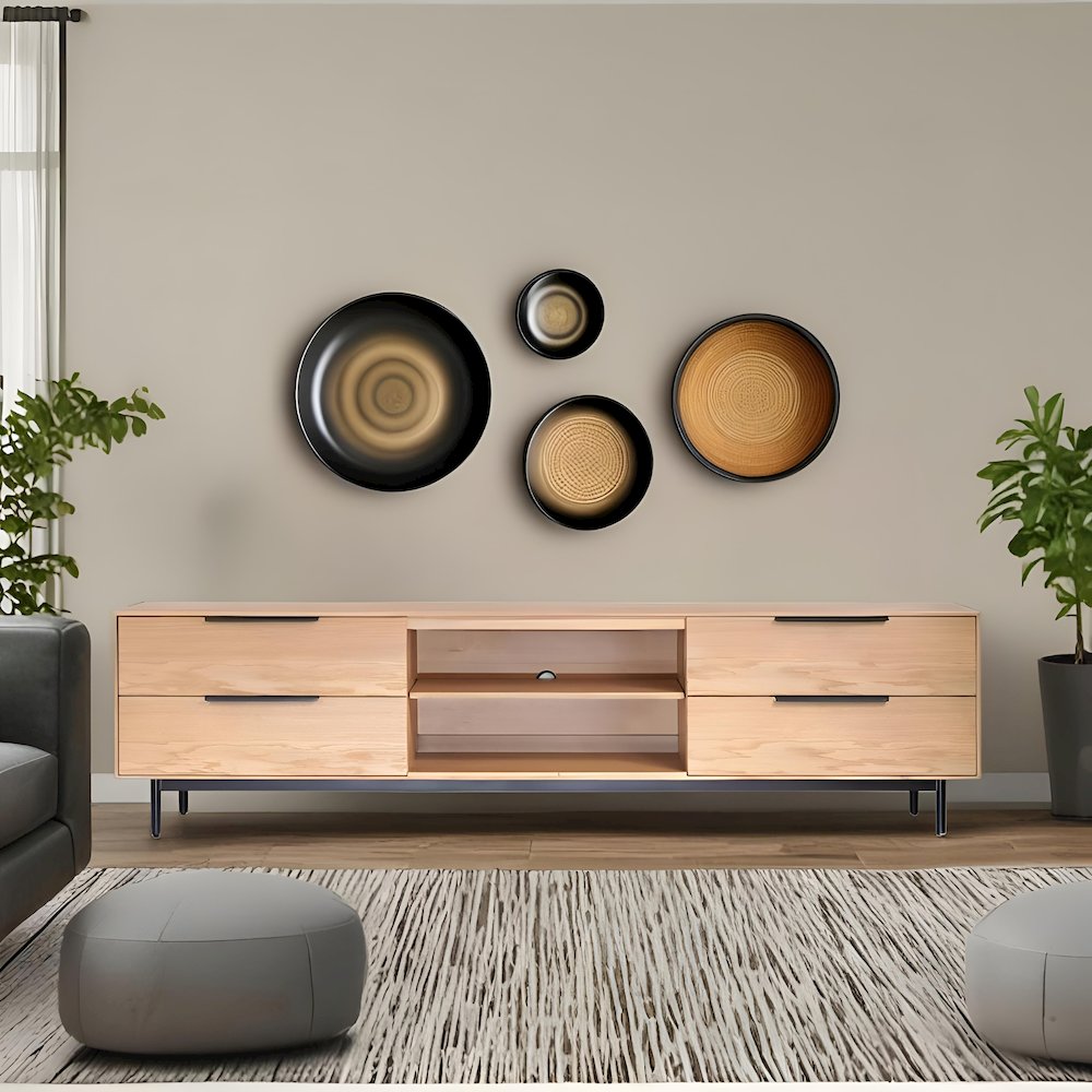 Modern Akira TV Console, Light Oak. Picture 7