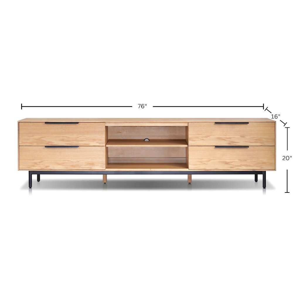 Modern Akira TV Console, Light Oak. Picture 5