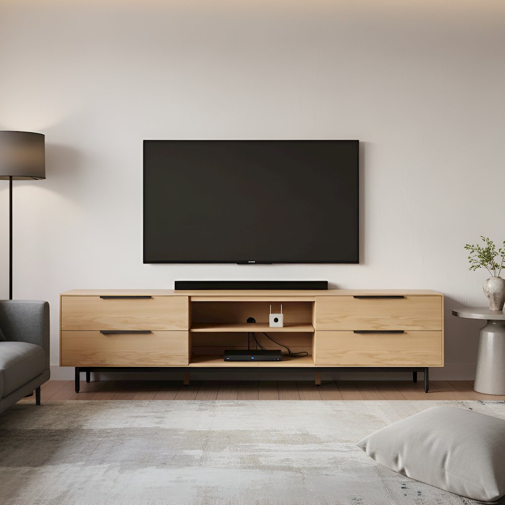 Modern Akira TV Console, Light Oak. Picture 6