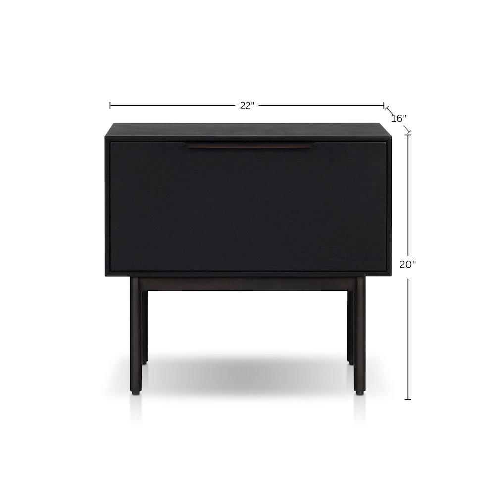 Modern Akira Nightstand, Black. Picture 5