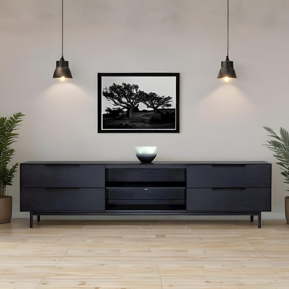 Modern Akira TV Console, Black. Picture 6