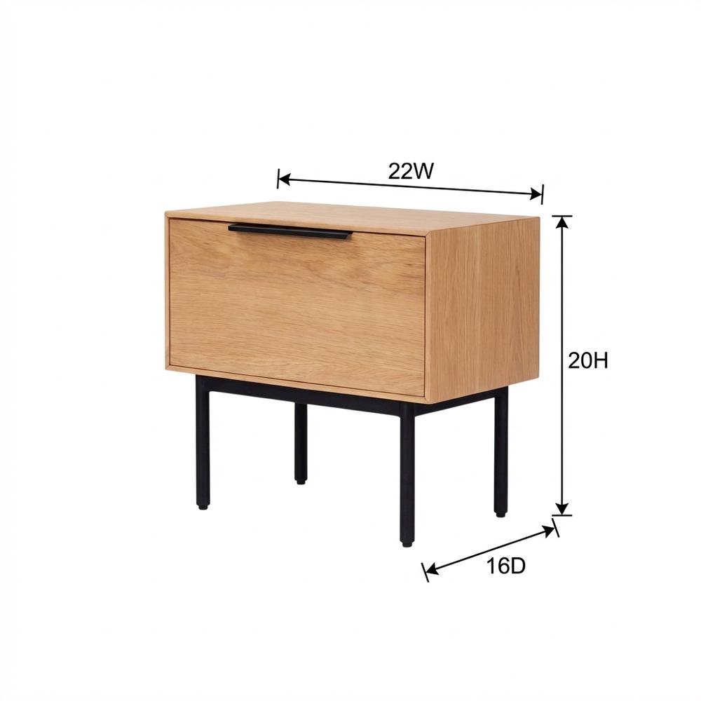 Modern Light Oak Nightstand with Natural Wood Finish. Picture 7
