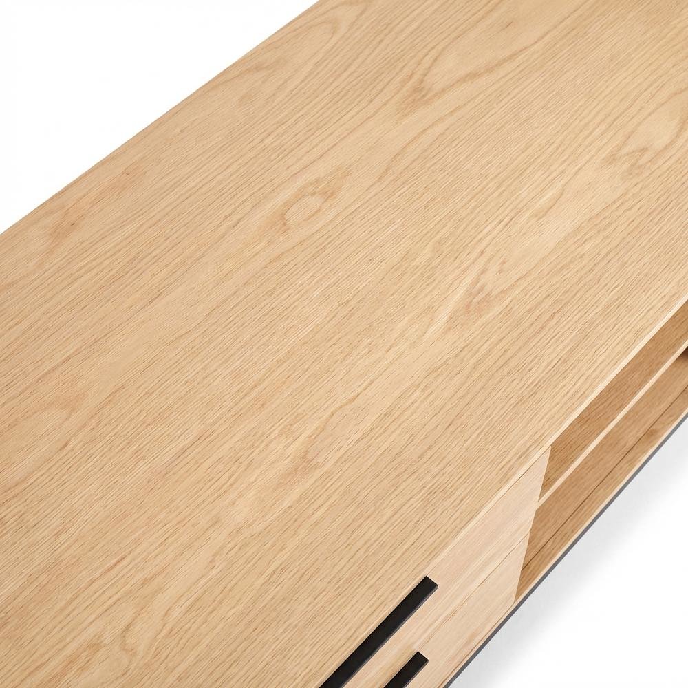 Light Oak Modern TV Console with Sleek Design and Ample Storage. Picture 5