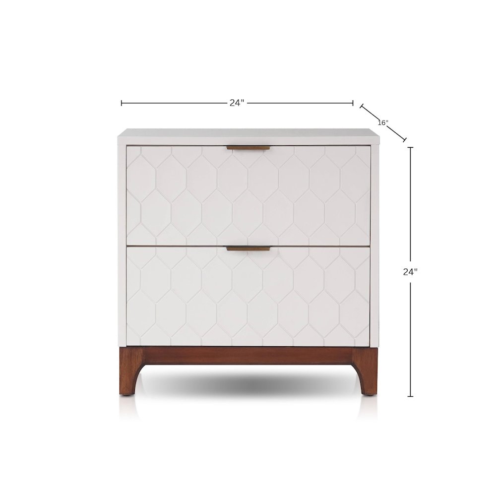 Transitional Kara Nightstand, Ivory. Picture 6