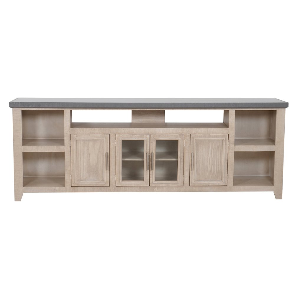 Coastal Camden TV Console, Driftwood with Slate Top. Picture 3
