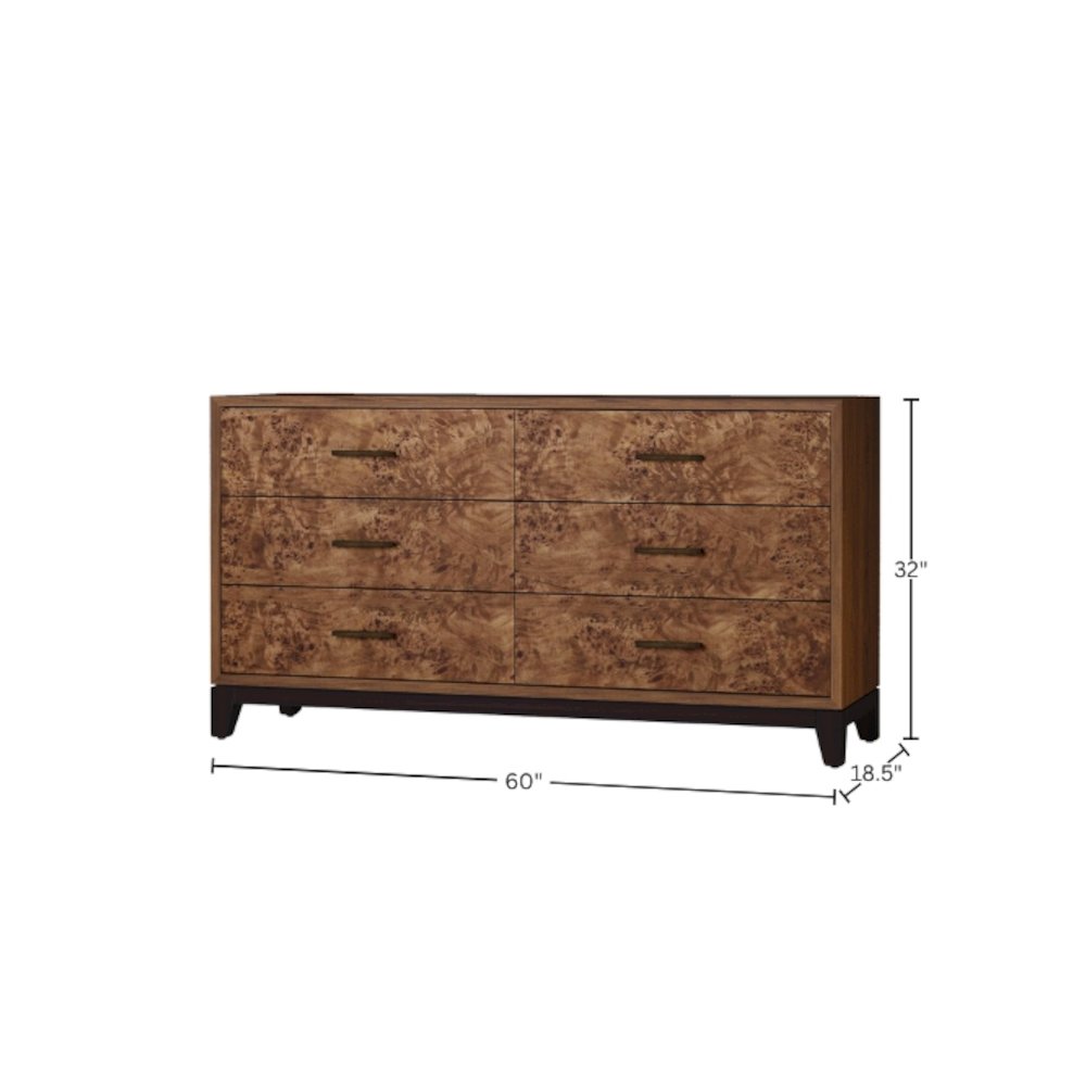 Transitional Owen Dresser with Legs, Walnut. Picture 1