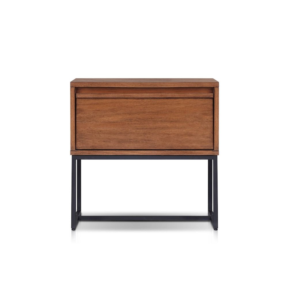 Industrial Levi Nightstand, Teak Brown. Picture 1
