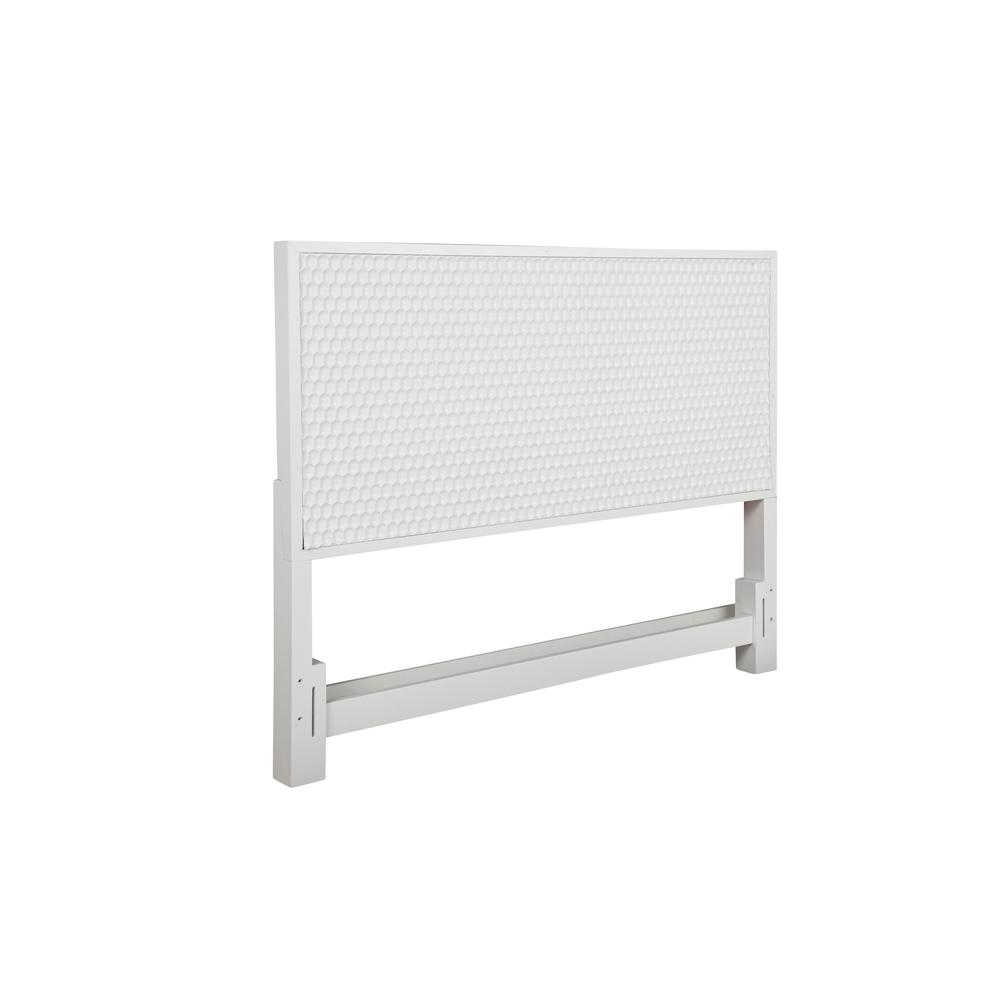 Contemporary White Pearl Full Headboard, White. Picture 2