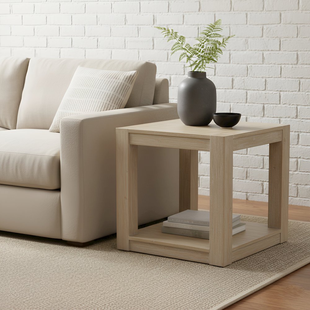 Farmhouse Angelo End Table, Assembled. Picture 2
